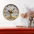 rustic wooden tree of life wall inch silent non ticking round decorative clock manufactured wood aesthetic home office accent european battery operated aa not included