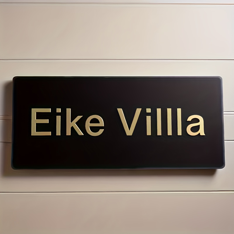 TEMU Custom Laser-engraved Double-sided Address Plaque - Wall-mounted With Adhesive Backing, No Wiring Needed, Durable Plastic Material, Suitable For
