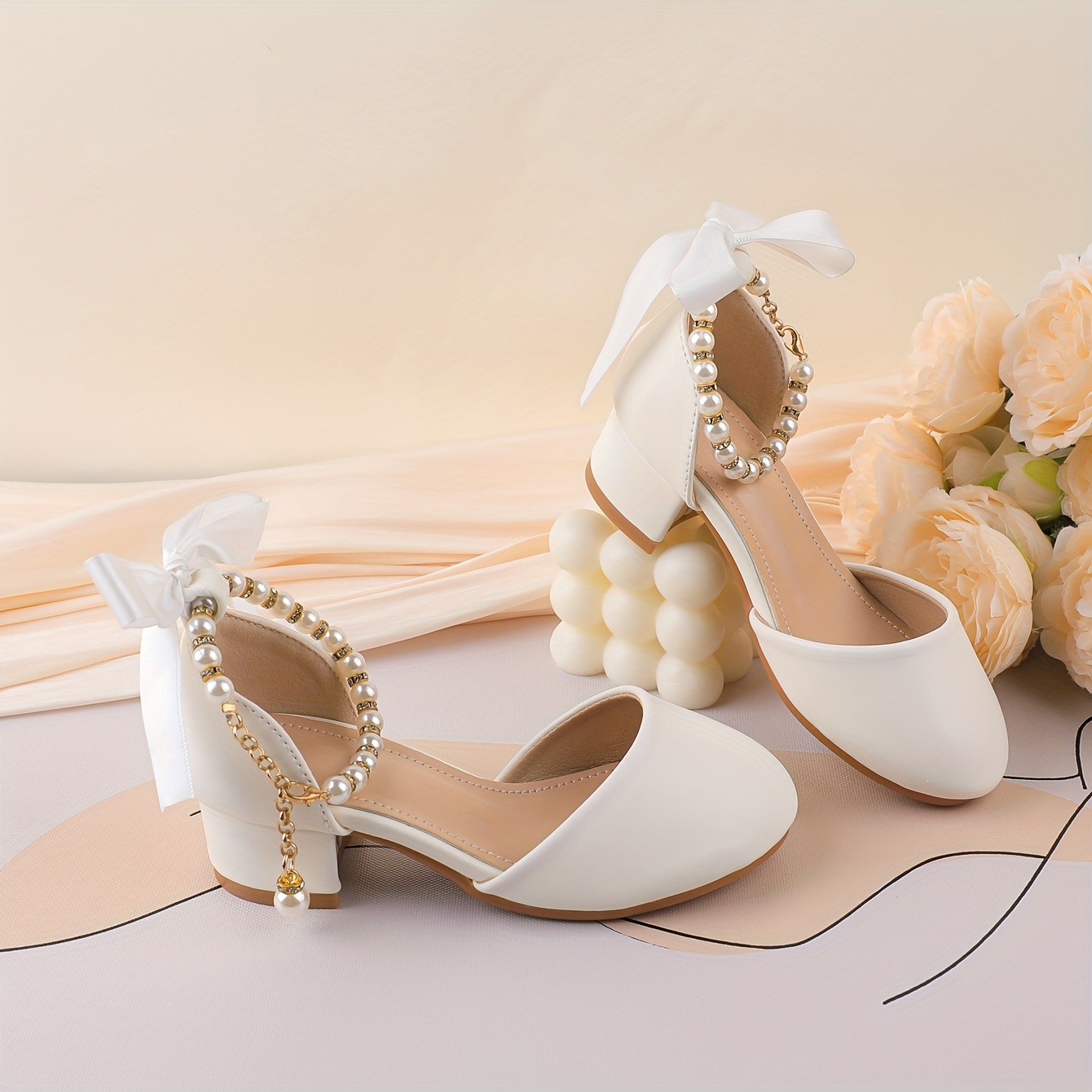 Talons pour Fille - Chaussures De Princesse À Talons Hauts pour Enfant, Jeu De Simulation, Escarpins À Cristaux Scintillants, Paillette noeudss, pour Scène, Bal Masqué, Fête, Événements Scolaires