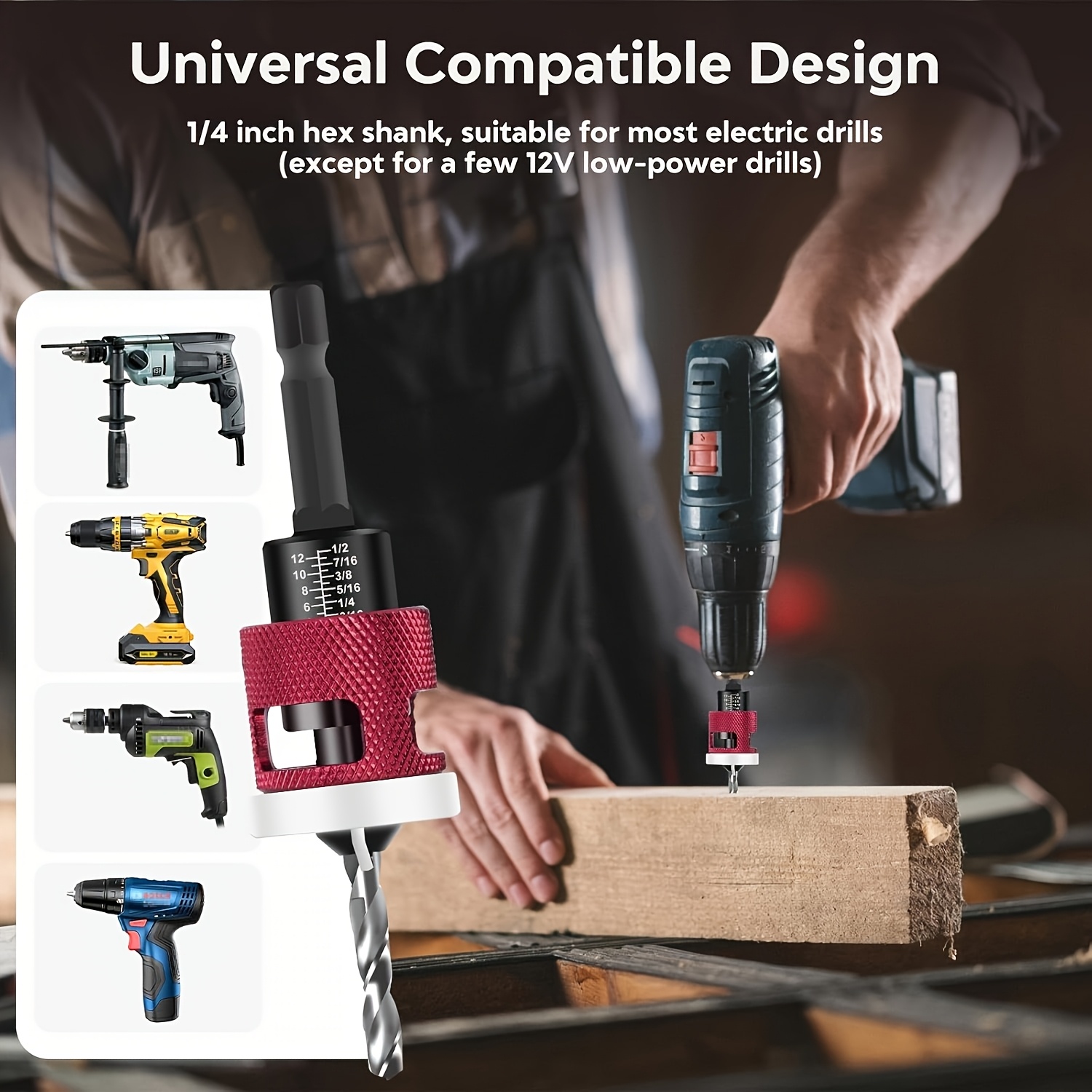 BLEFN Countersink Drill Bit Set - 5 Pcs Countersink Drill Bit With Low