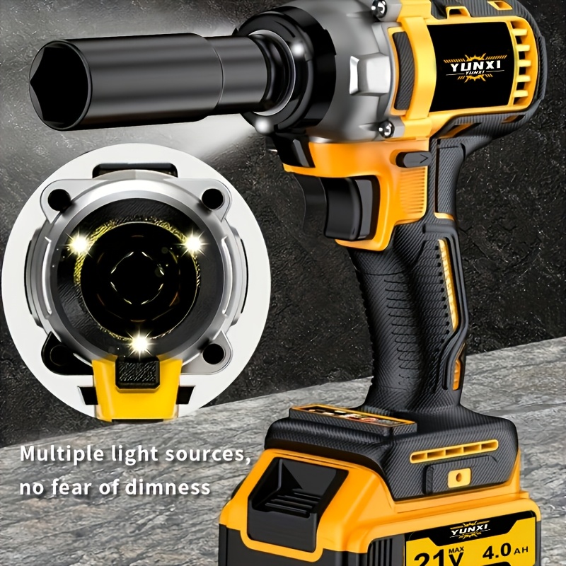 Cordless Impact Wrench Set with Lithium-Ion Battery, Charger, and Accessories for Home and Automotive Repair