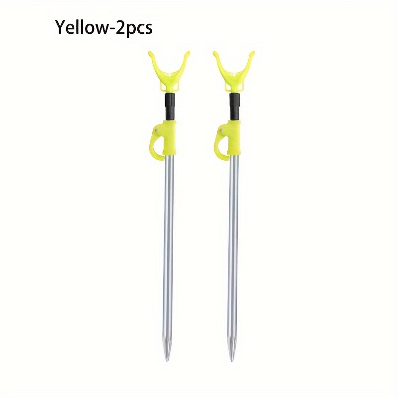 Image of 2pcs Premium Aluminum Alloy Telescopic Fishing Rod Holders - Space-saving, Sturdy Pole Stand For & Organization