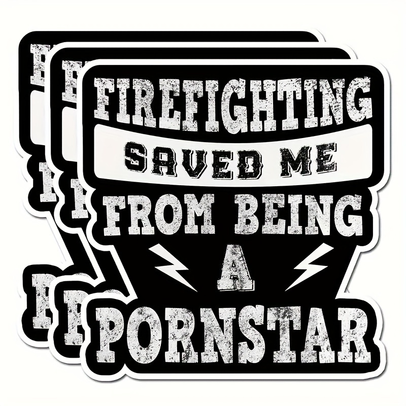 

3pcs 'firefighting Saved Me' Waterproof Stickers - Pvc Decals For Firefighters, Men & Dads - Hard Hats, Water Bottles, Tumblers, Phones, Cars & Laptops