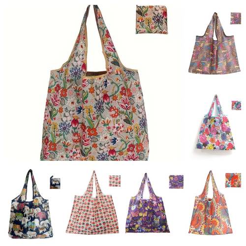 1 reusable shopping bag foldable and portable large capacity tote bag suitable for shopping parties organizing and storage