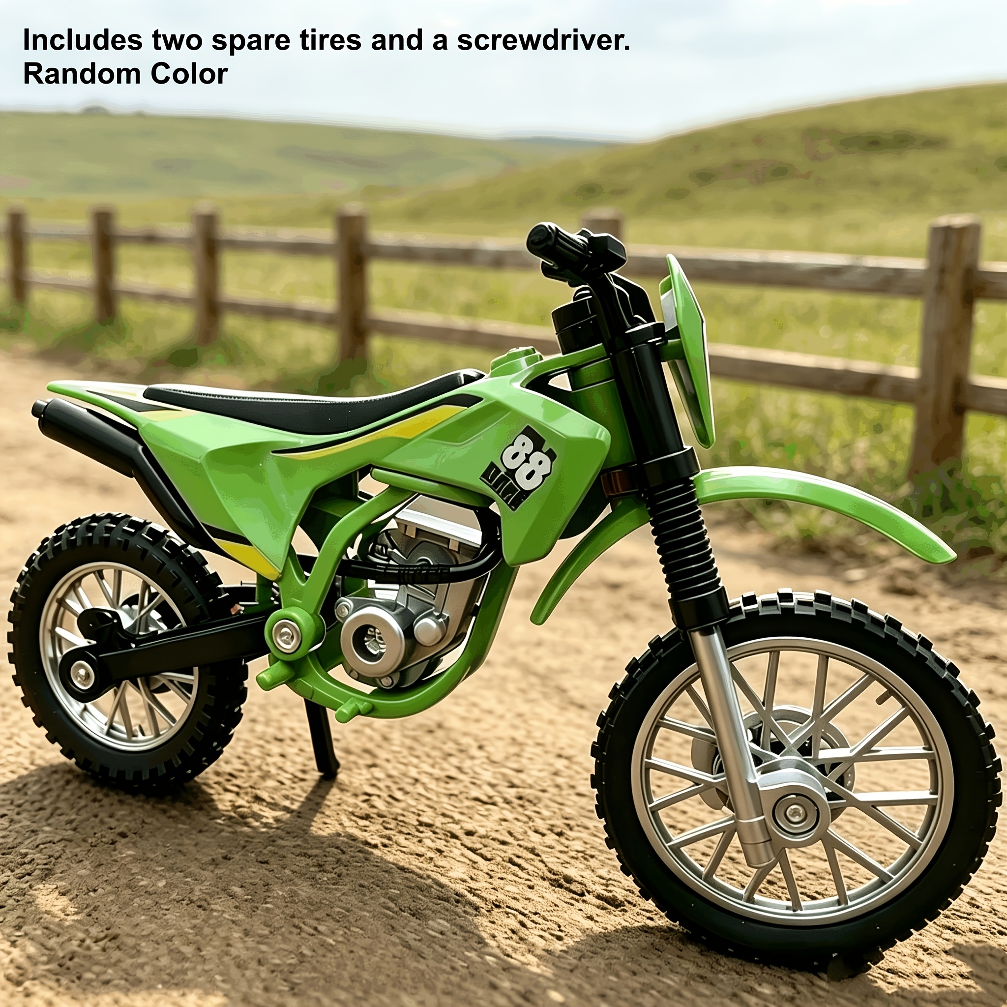 TEMU Miniature réaliste de moto en métal moulé , motocross tout-terrain, jeu de véhicule pour enfants, garçons, filles, cadeaux, couleur aléatoire