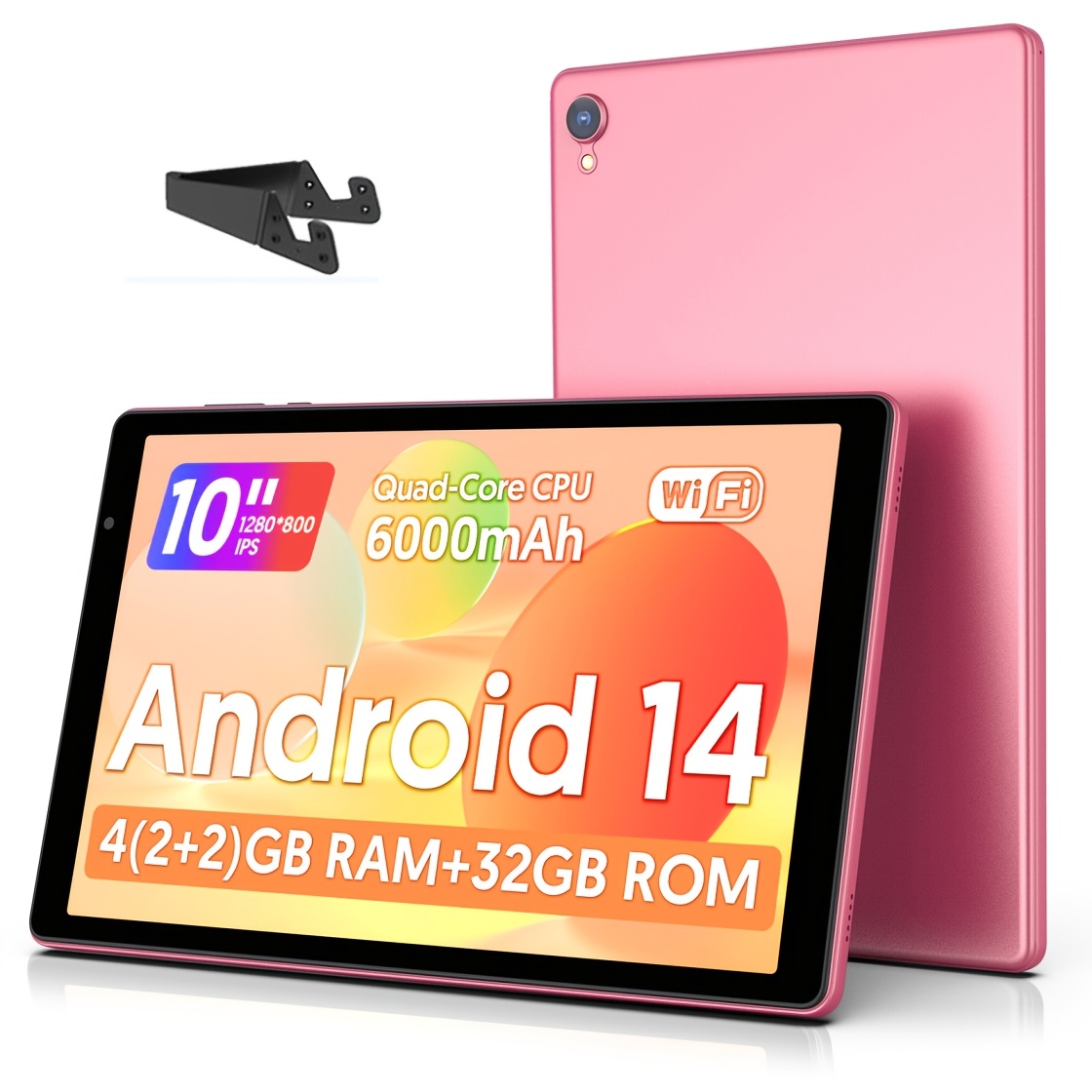 TEMU 10-inch Android 14 Tablet, -core Processor, 4 (2+2) Gb , 32 Gb Rom, Wifi, Dual Cameras, Dual Speakers, 1280 X 800 Resolution, 6000 Mah