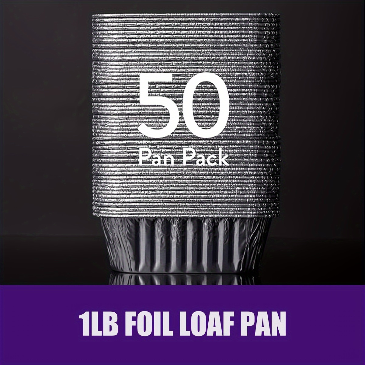 TEMU 50pcs Aluminum Mini Disposable Loaf Pans, 1lb Aluminum Foil Pan For Bread Small Loaf Or For Holiday Gifts Bake