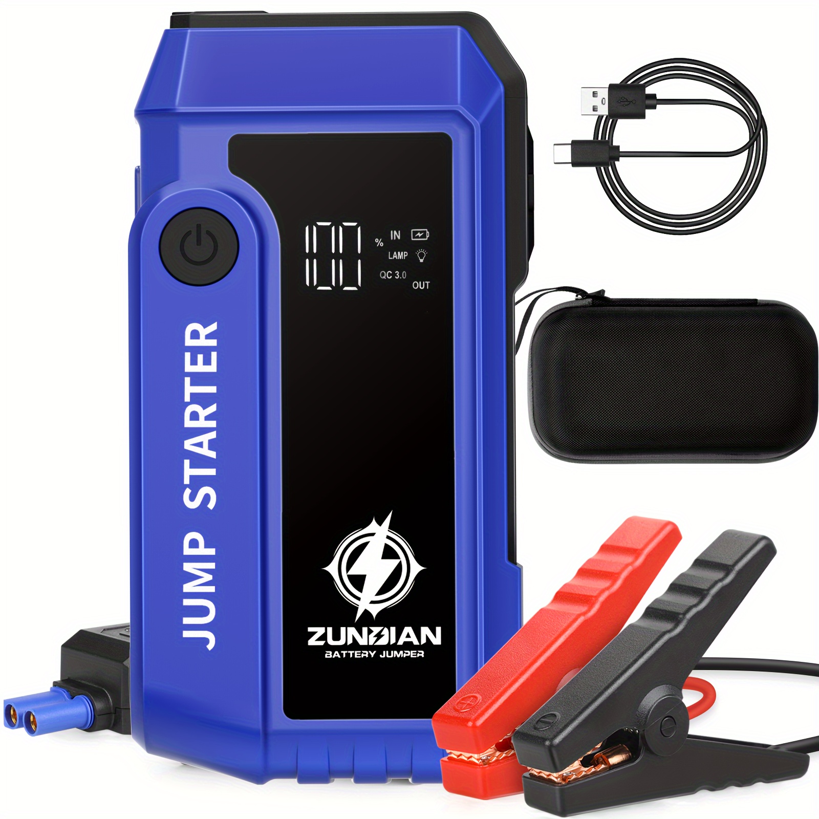 

Jump 3000a Jump Pack, 12v Jump Box For Car Battery Up To 8l Gas Or 6l Diesel Engine Battery Jump With Qc 3.0 Usb Power Bank/dual /led Light