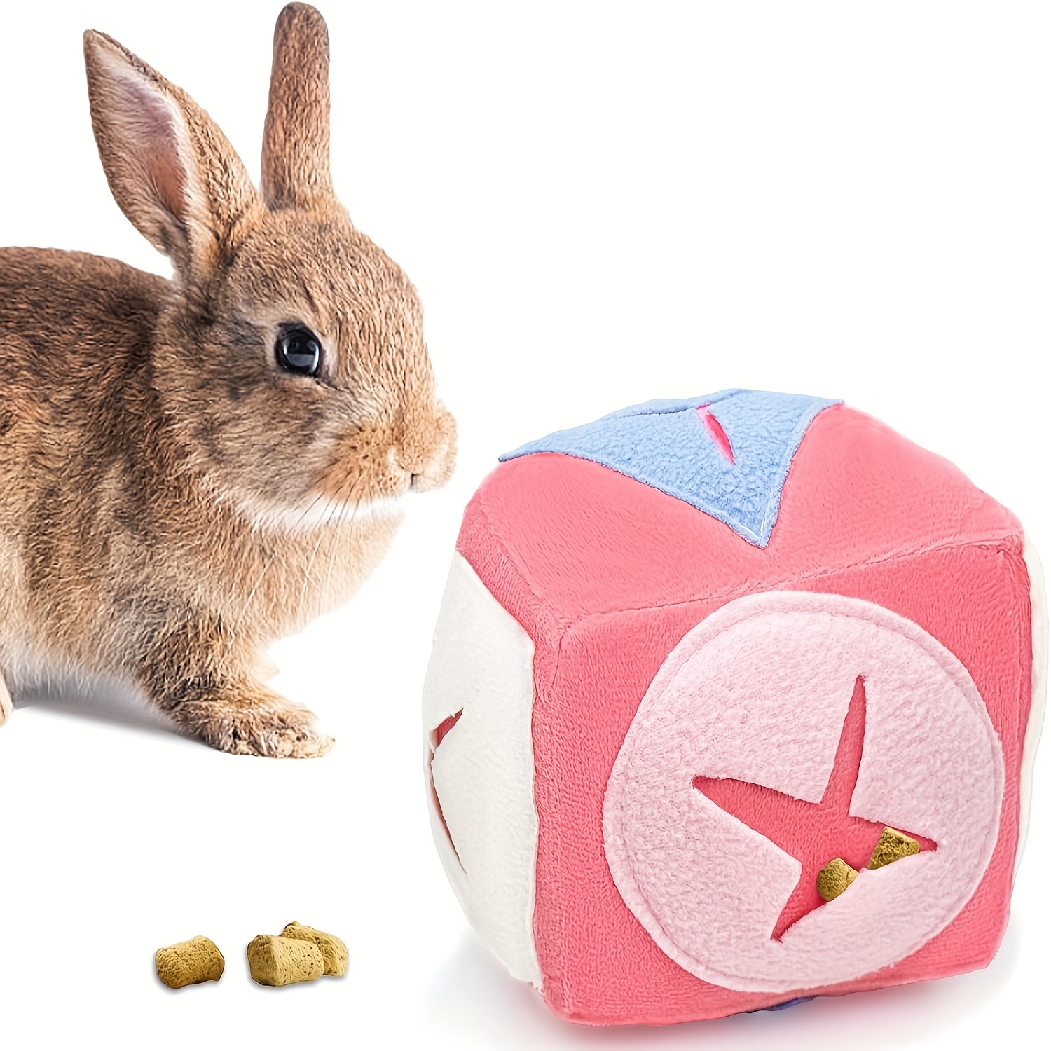 TEMU Grand jouet de recherche de nourriture pour lapin avec clochette, lavable, convient comme jouet interactif puzzle pour lapin, distributeur de