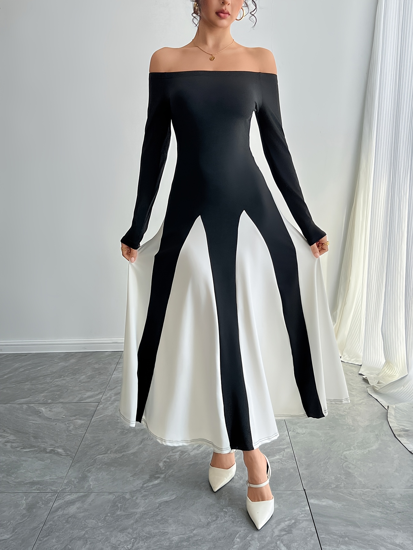 black white bodycon dress Puff Sleeve Short Bodycon Dress Black And White Going Out Occasion Outfit –  Styledup.co.uk