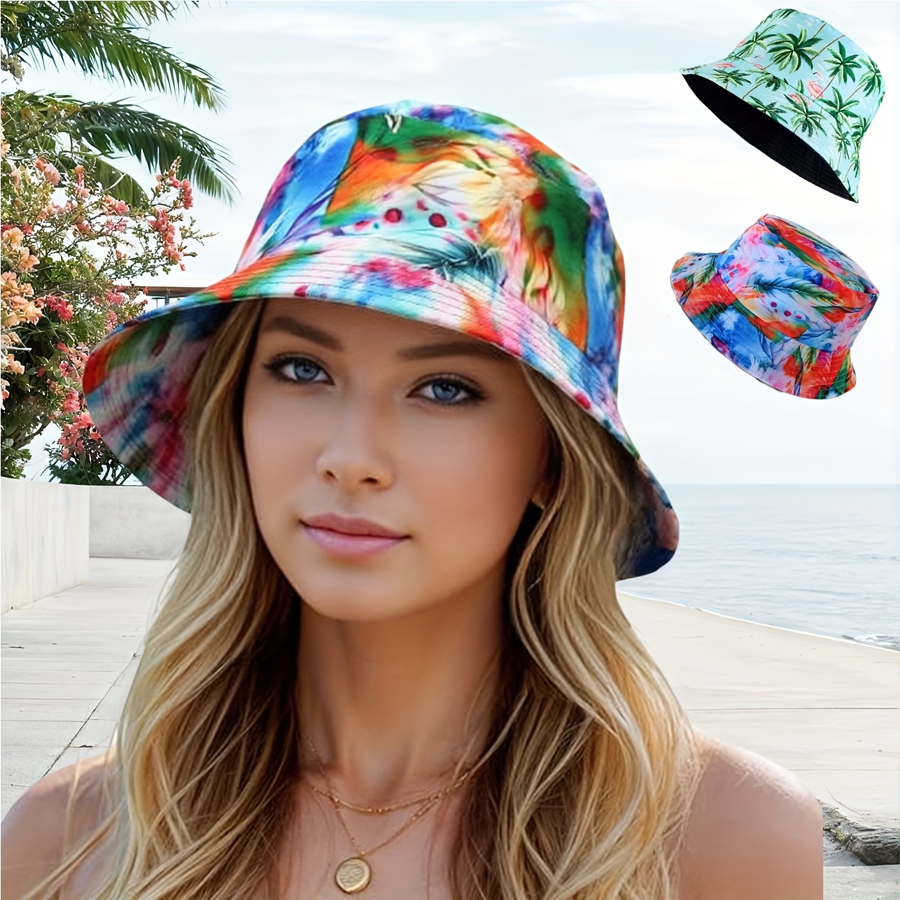 2pcs Retro Bucket Hats Summer Casual Sunshade Fisherman Hats