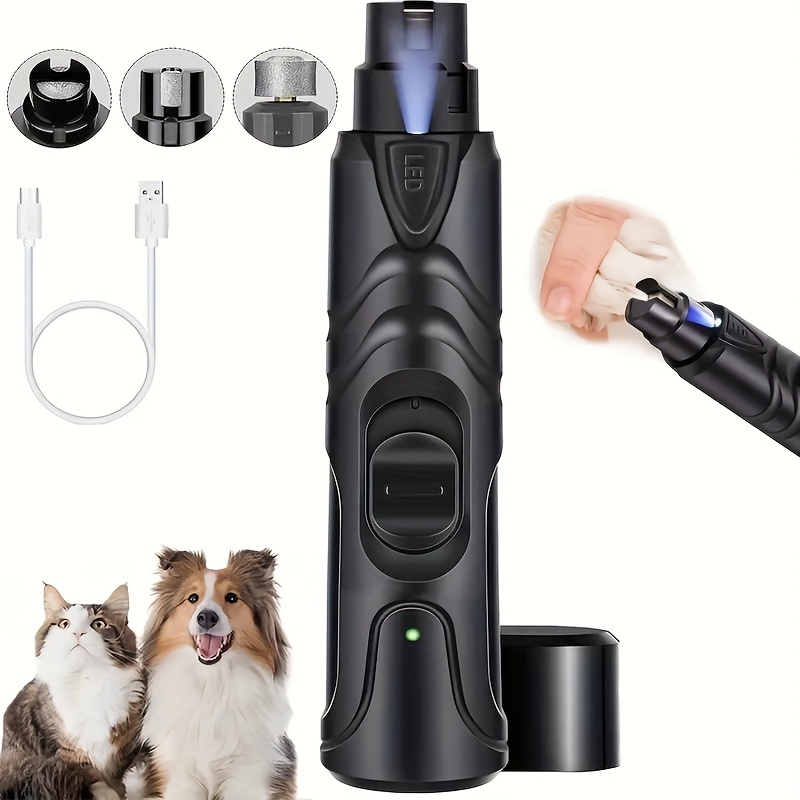 TEMU Pet Dog Nail Grinder, Professional Pet Nail Grinder , 2-speed Mode Dog Claw Grinder Pet Nail Trimmer With Led Light, For Small Medium Large Breed