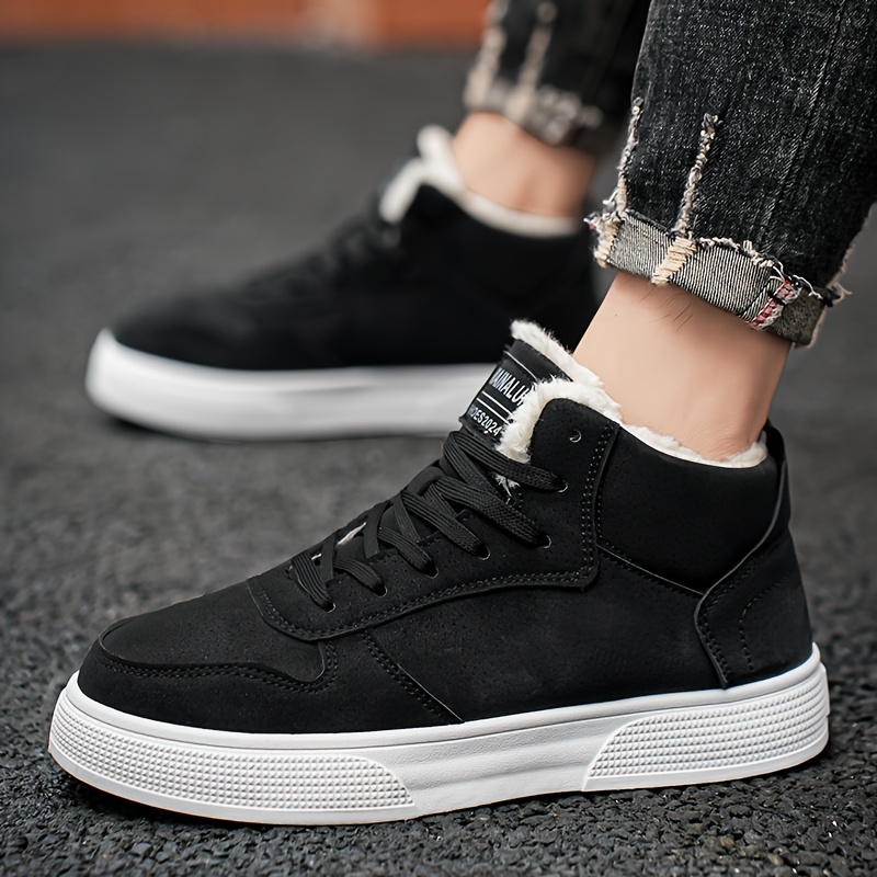 mens   top lace up boots with warm plush lining for comfortable winter outdoor street walking and strolling winter boots Product details 8