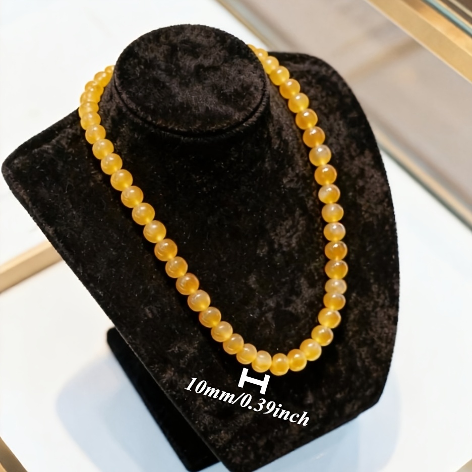 Women's Bold Yellow Agate Necklace, Statement Style