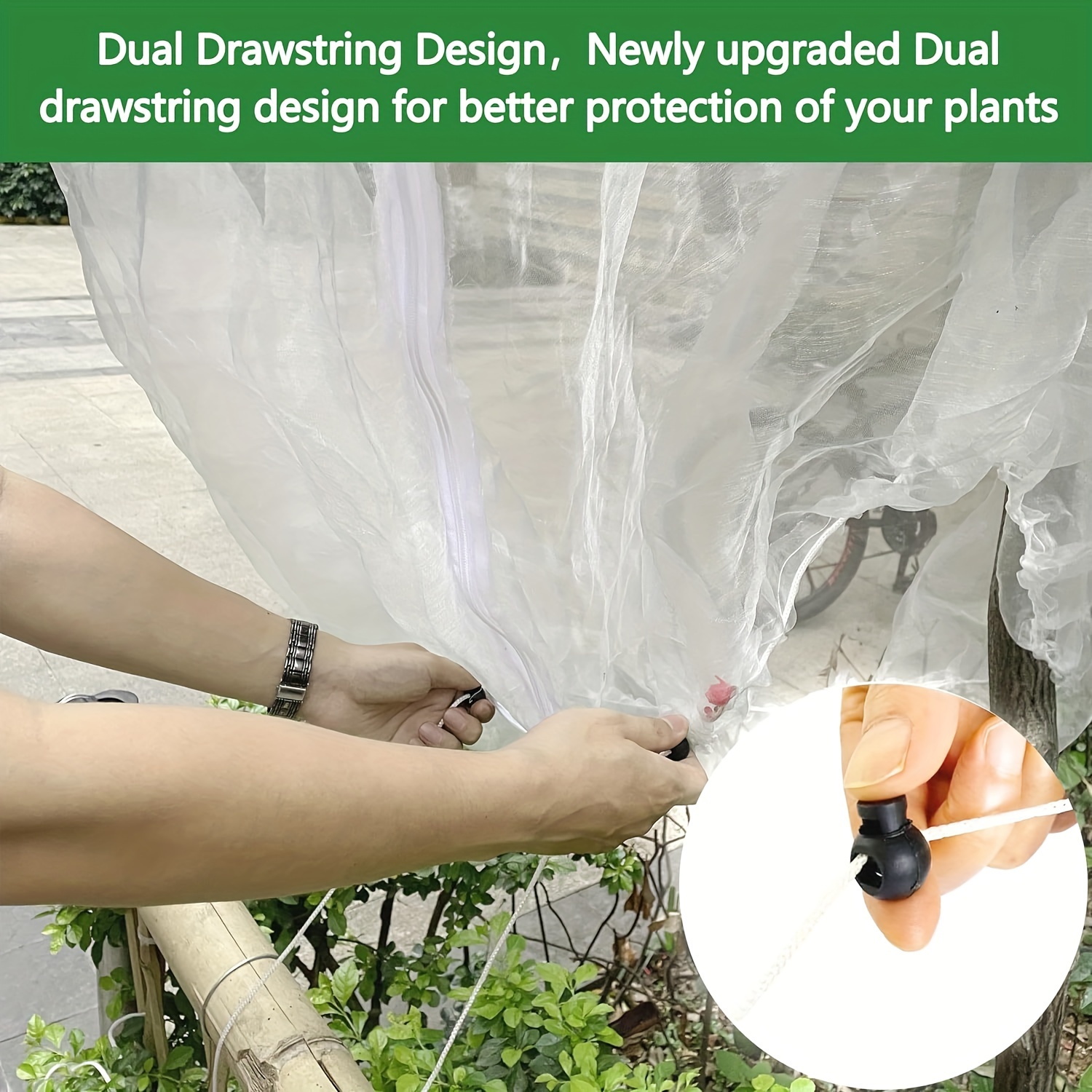 

Garden Netting 3 X 3 M - Pet Fine Mesh Net With Dual Drawstring & Zipper Design, Pest And , Uv & Frost Resistant Cover For Trees, Flowers, Fruits