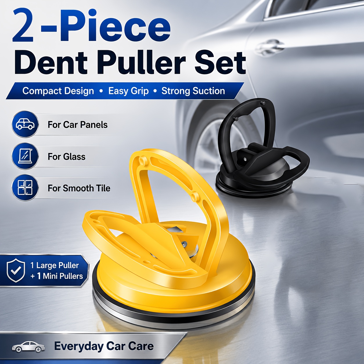 TEMU 2pcs Car Dent Repair Kit, Consisting Of 1 Large And 1 Small 2pcs Powerful Car Dent Repair Tools, Suitable For Deep Dent Repair Of The Vehicle