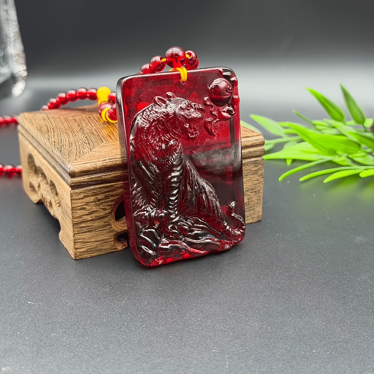 Unisex Tiger Climbing Mountain Pendant Necklace, Fierce Design