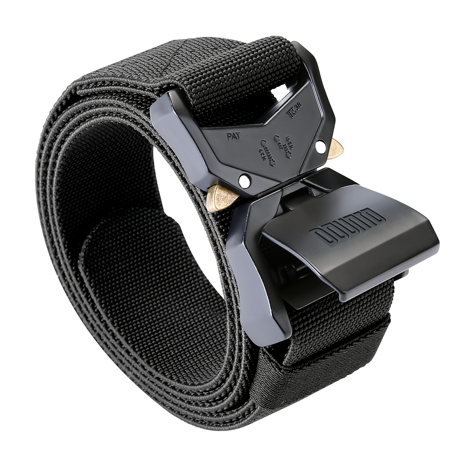 Quick Release Tactical Belt, Men's Working Belt Gun Belt Stretch Nylon Web Belt For Hiking Hunting Sports
