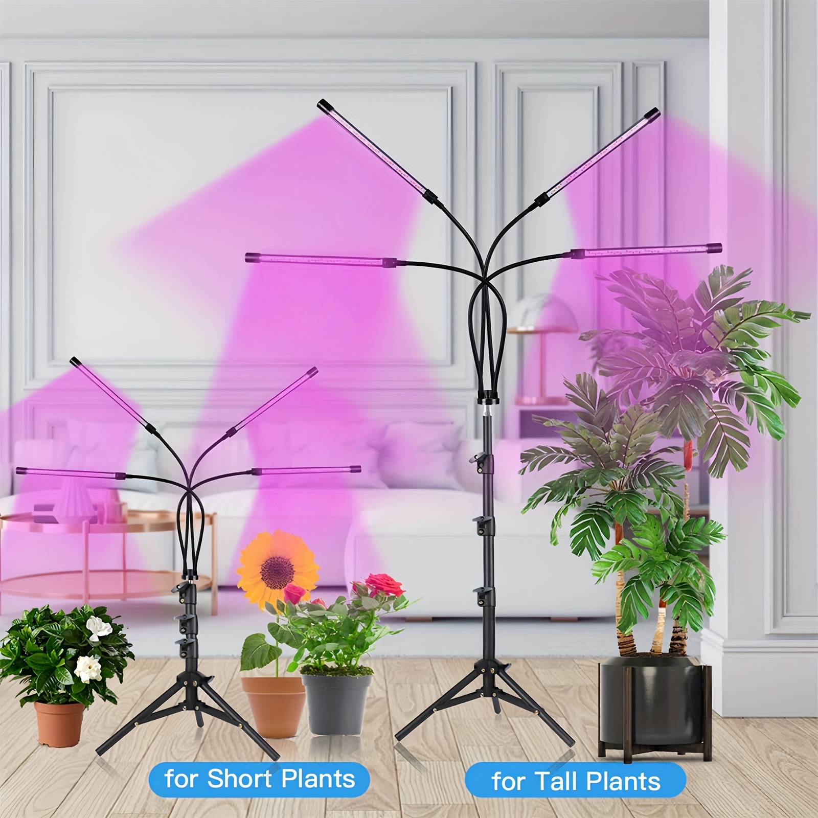 

4 Lamp Head Plant Growth Lights, Led Lighting Growth Lights, 3 Of Full , Adjustable Support, Household Commercial Indoor Planting Lights, Can Cover A Large Area Of Plant Growth