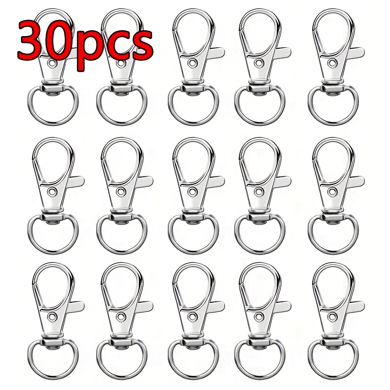 E-shop 30 Stück drehbare Karabiner-Schnallen, Metall-Hängehaken, handgefertigte Ergänzungen, zur Herstellung von Bastelarbeiten wie Hundeleinen,