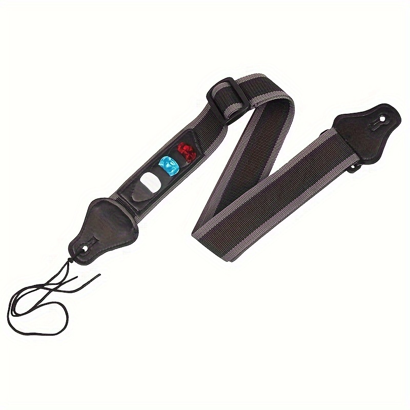 Multi-Use, Comfort-Fit Adjustable Guitar Strap - Woven Nylon, Black, with Paddle Holder for Enhanced Playing Experience