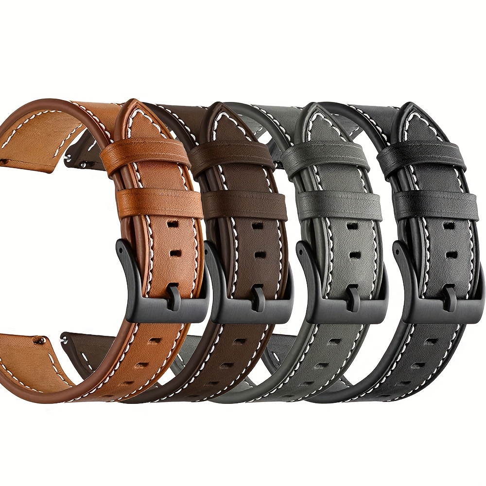 

22mm Pu Leather Smart Watch Fashion Strap - Comfortable And Adjustable Strap, Suitable For , Xiaomi , Garmin And Other 22mm Width Watches - Suitable For Elite Men And Women