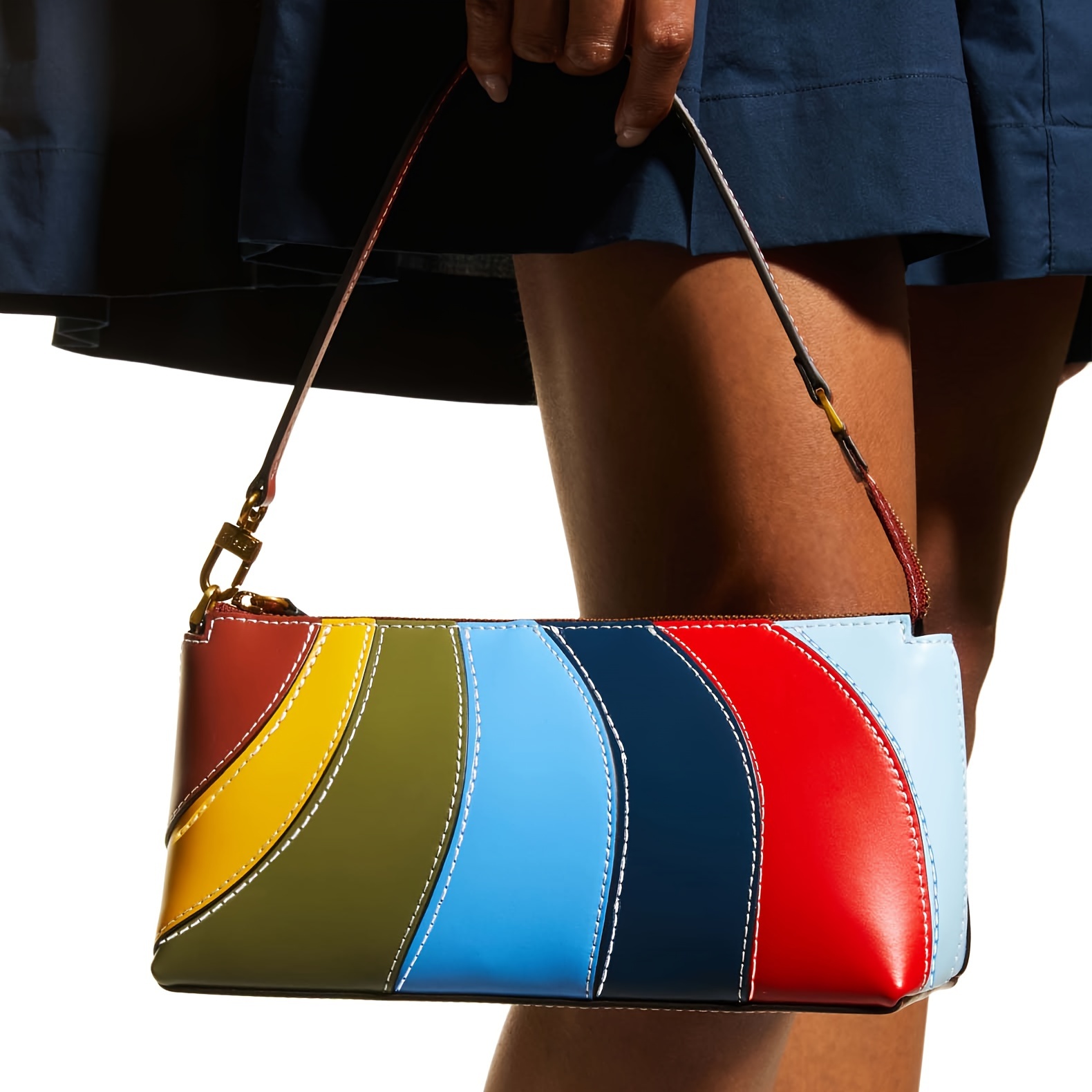 Rainbow Color Woven Shoulder Bag Colorful Flap Crossbody Bag - Temu