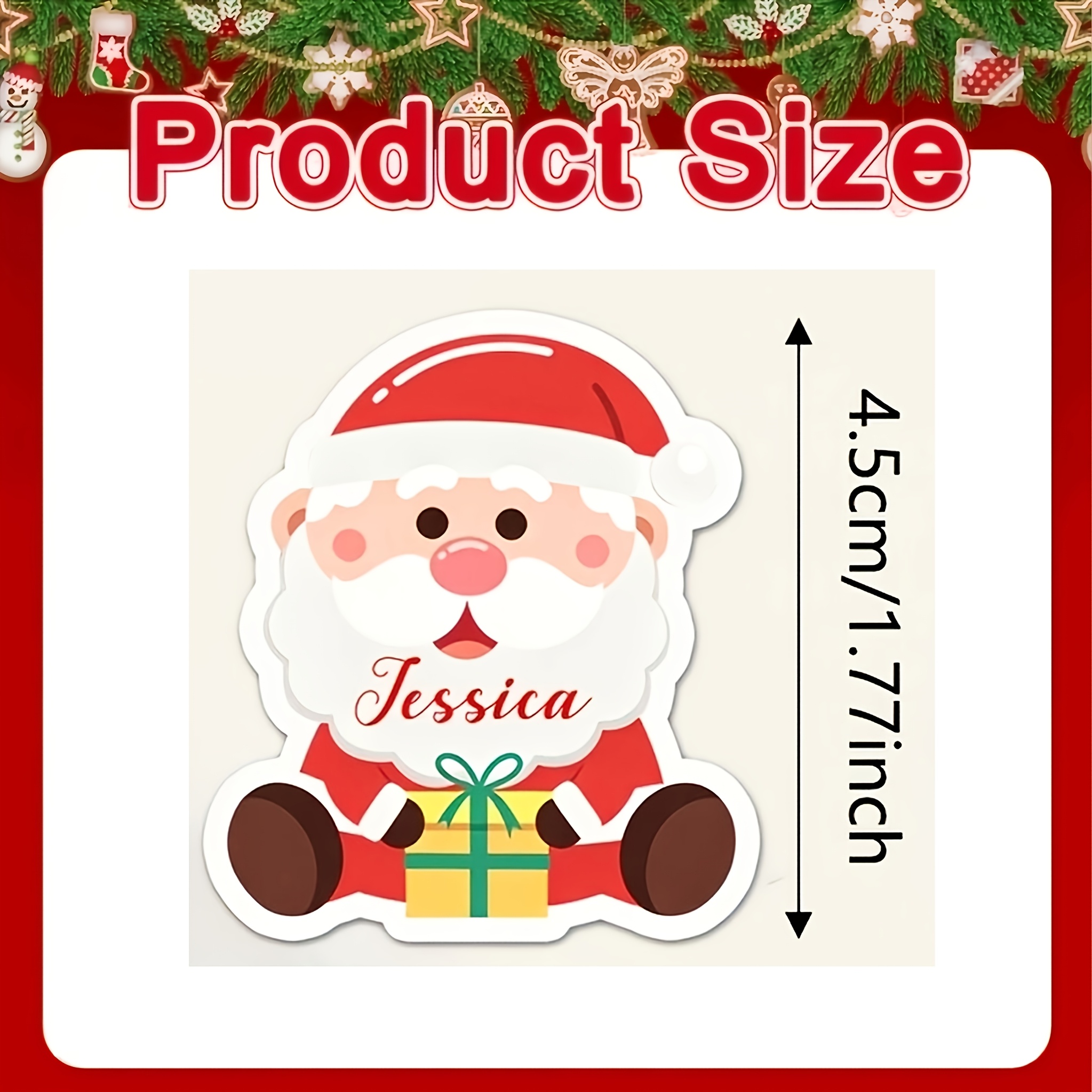 TEMU Personalized Christmas Name Stickers - Custom Santa Gift Tags. Durable. Ideal For Gift Bags, Envelope Sealing, Party Decorations, Gift Box