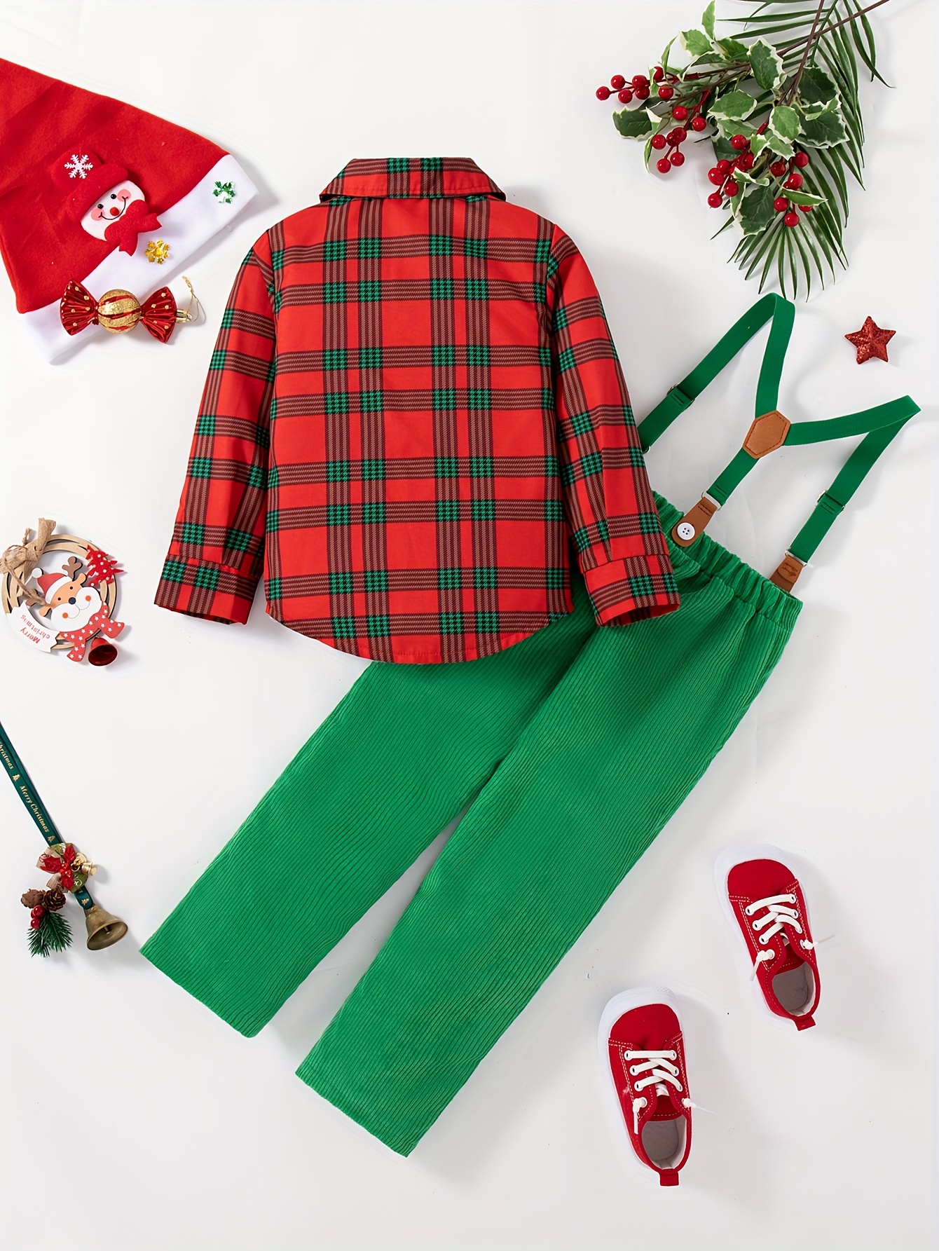 boys festive christmas long sleeve shirt green Temu Ireland