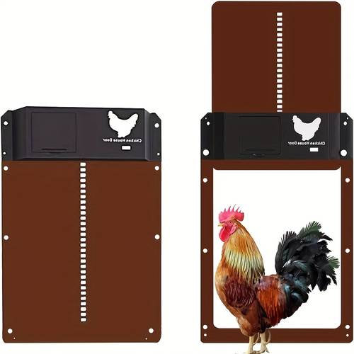 1pc automatic chicken coop door with light sensor battery powered plastic material chicken door opener for chickens ducks rabbits gerbils squirrels chickens supplies chicken coop accessories