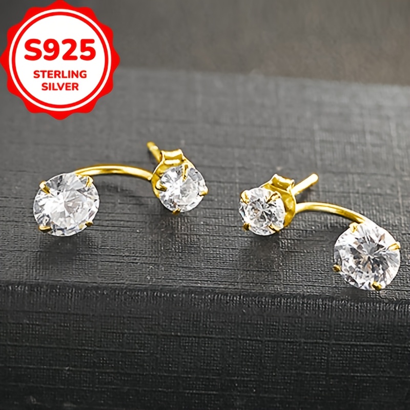 Women's S925 Sterling Silver Casual Back-Hanging Earrings