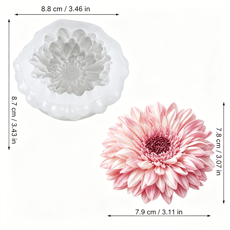 TEMU Cibatu Flower Resin Mold Suitable For Diy Crafts, Non- Silicone Flower Mold For Scented Candles, Plaster Diffusers, Bath Soaps & Epoxy Resin
