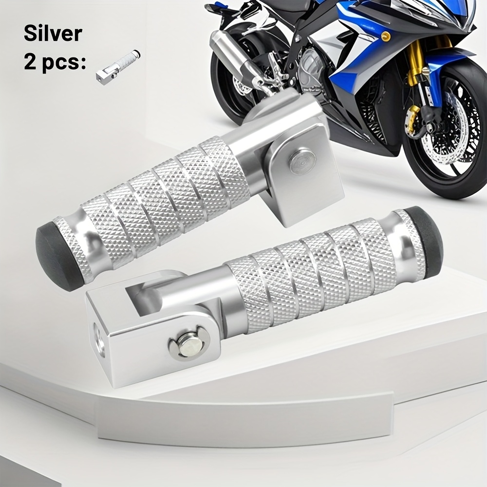 TEMU Aluminum Alloy Cnc Folding Footrest Modification Parts For Electric Scooter Rear Pedal Anodized Electric Motorcycle Accessories Power Sports