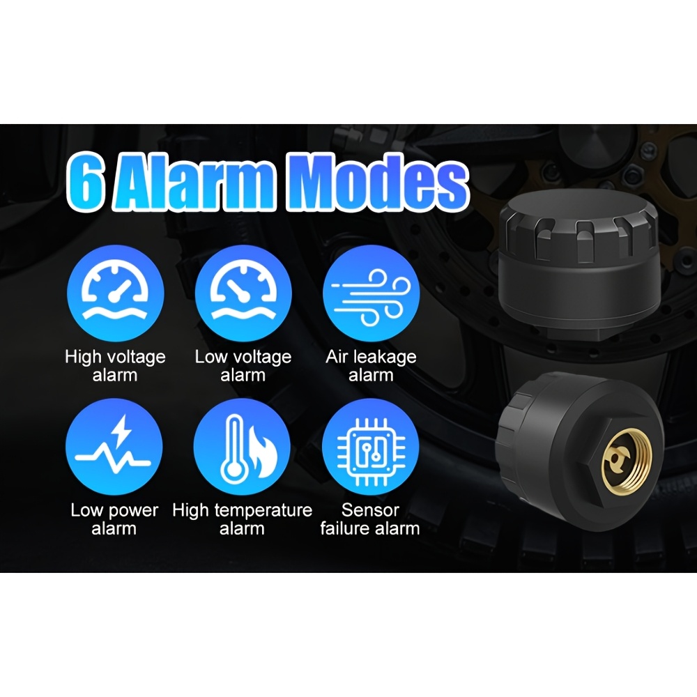 Sistema de Monitoreo de Presión de Neumáticos TPMS para Motocicleta, Equipado con 2 Sensores Externos para Alarmas de Presión y Temperatura de Neumáticos en Tiempo Real, y Equipado con Pantalla Inalámbrica, Adecuado para Todas las Motocicletas