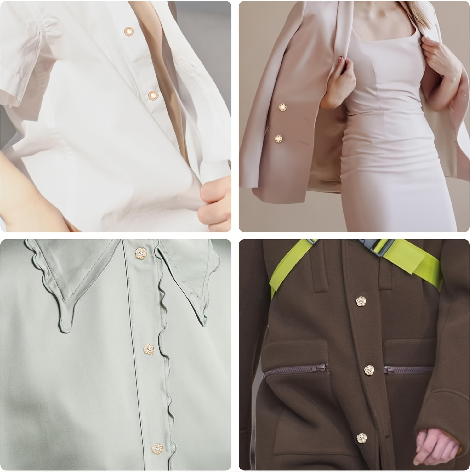 40pcs random assorted imitation pearl   womens seamless button pins   button pins cover brooches cute enamel lapel pins for shirts denim jackets dresses sweaters decoration Product details 4