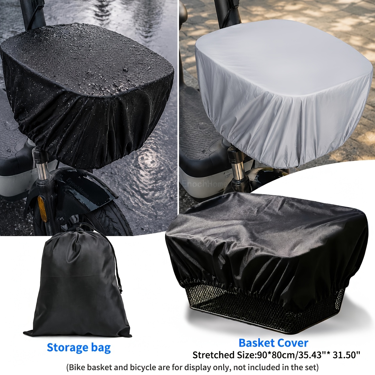 TEMU 2pcs Set - 1 Double-sided Multi-functional Protective Cover, Suitable For Bicycle Baskets, Trunks, And Backpacks, 1 Storage Bag, Made Of