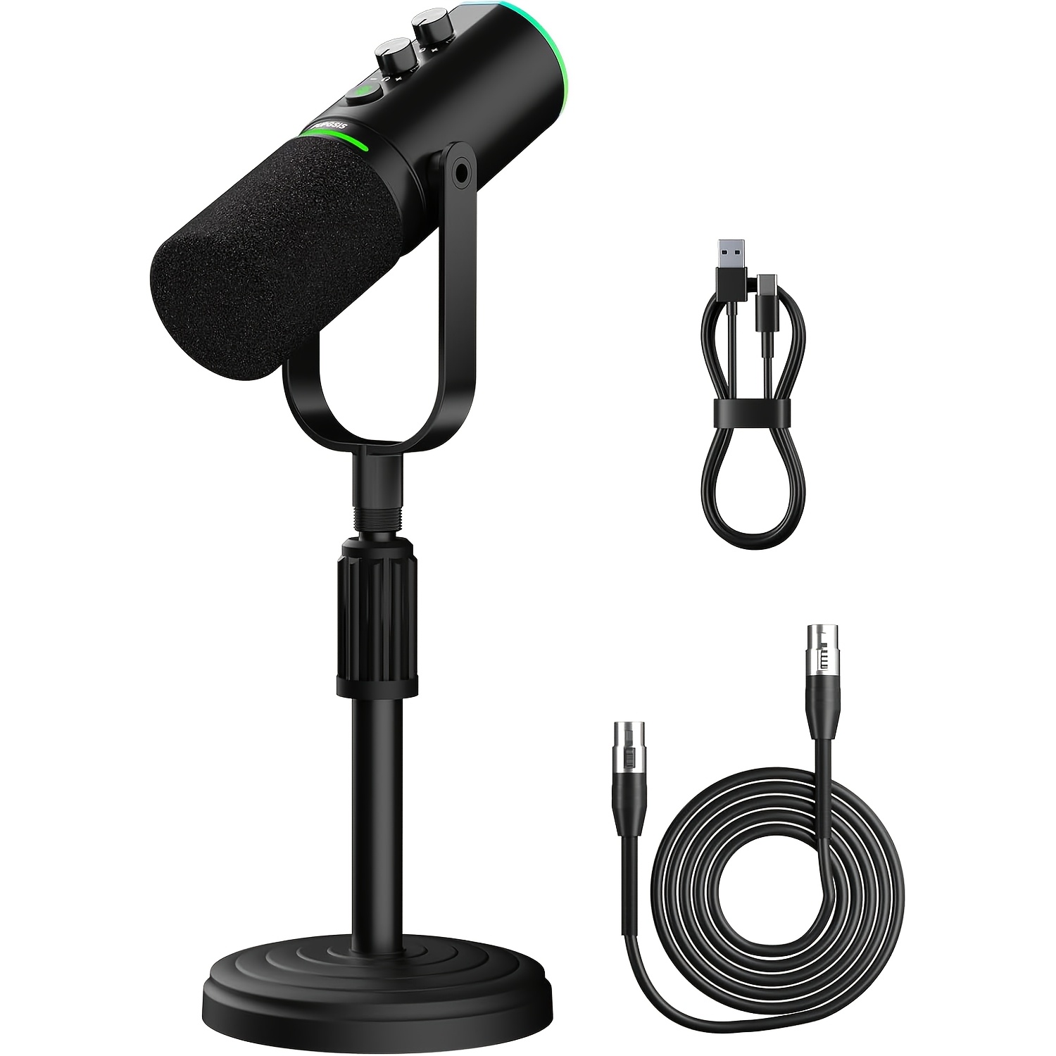 TEMU Podcast Dynamic Microphone, Xlr/usb Recording Microphones For Pc Use, Suitable For Broadcasting, Podcasting, Recording, Gaming, And Streaming,