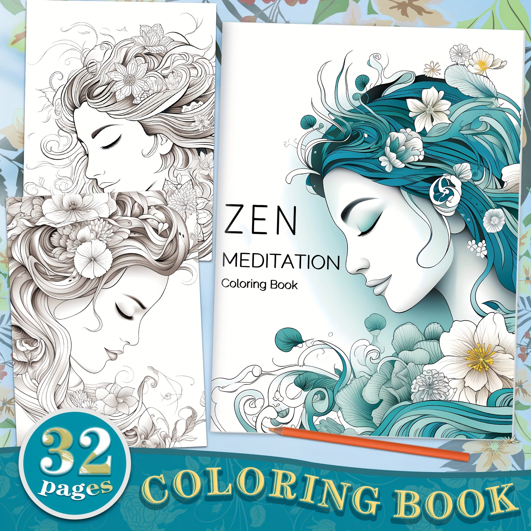 

Zen-themed Coloring Book, Perfect Gift For New Year's Day, Valentine's Day, , Easter And More.