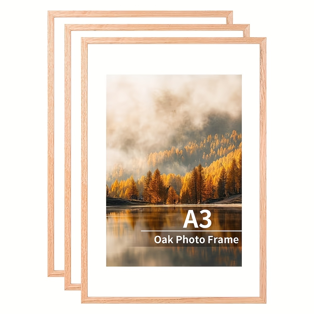 Image of 3 A3 Poster Frames (29.7 X 42 Cm), , Rectangular, Artificial Wood, Perfect For Home Decoration And Holiday Gifts