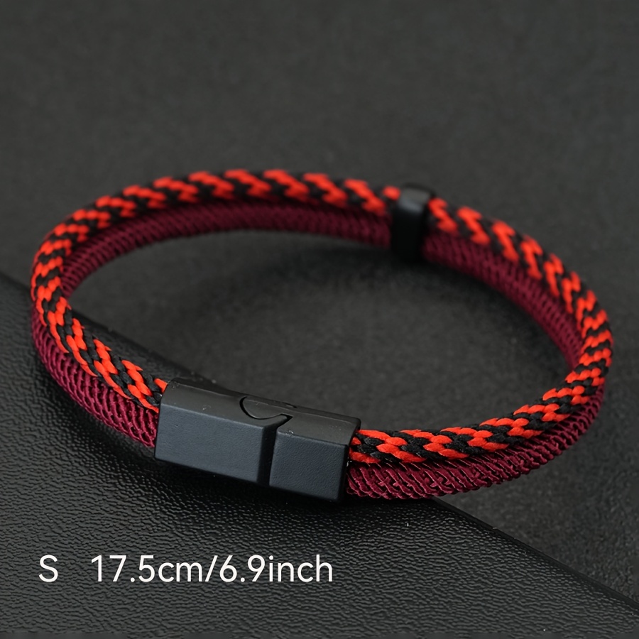 Men's Handmade Woven Bracelet, Detachable Clasp, Outdoor Style