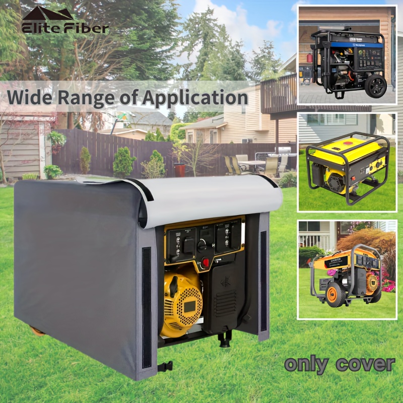 сверхпрочный чехол для генератора, подходит для портативных генераторов мощностью от 5000 до 10000 ватт, изготовлен из устойчивого к разрывам полиэстера 420d с кулиской, ветрозащитной пряжкой и Детали 3