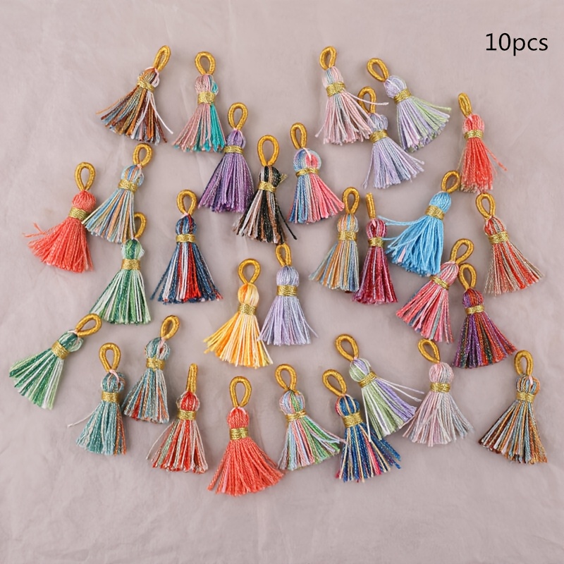 TEMU 10pcs/pack, Assorted Random-colored Tassel Fringe Bookmarks, Gift Box Decorations, Small Hanging Ornaments For Fan Boxes, Clothing And Home