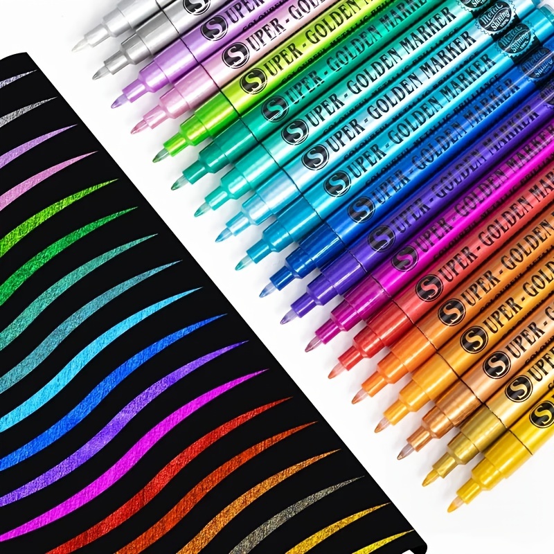 18 color metallic marker pens 7mm glitter markers super Temu