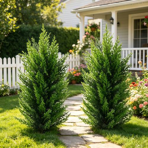 2pcs large universal scene realistic pine and tree stakes artificial greenery simple and elegant ideal for indoor outdoor mixed landscaping centerpieces courtyard corner