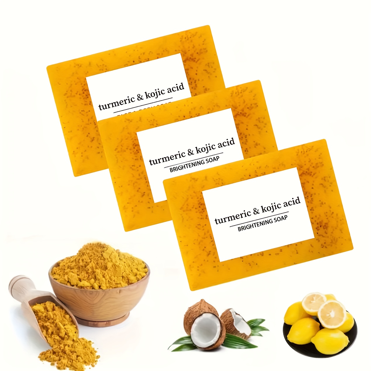 2/3pcs Savon Artisanal Curcuma Citron - Hydratation Profonde, Unisexe pour Visage & Mains, Adapté à Tous Types de Peau, Ingrédients Naturels Citron & Curcuma, Cadeau Parfait pour Hommes & Femmes, Savon Visage et Mains, Savon aux Ingrédients Naturels, Savon à la Glycérine
