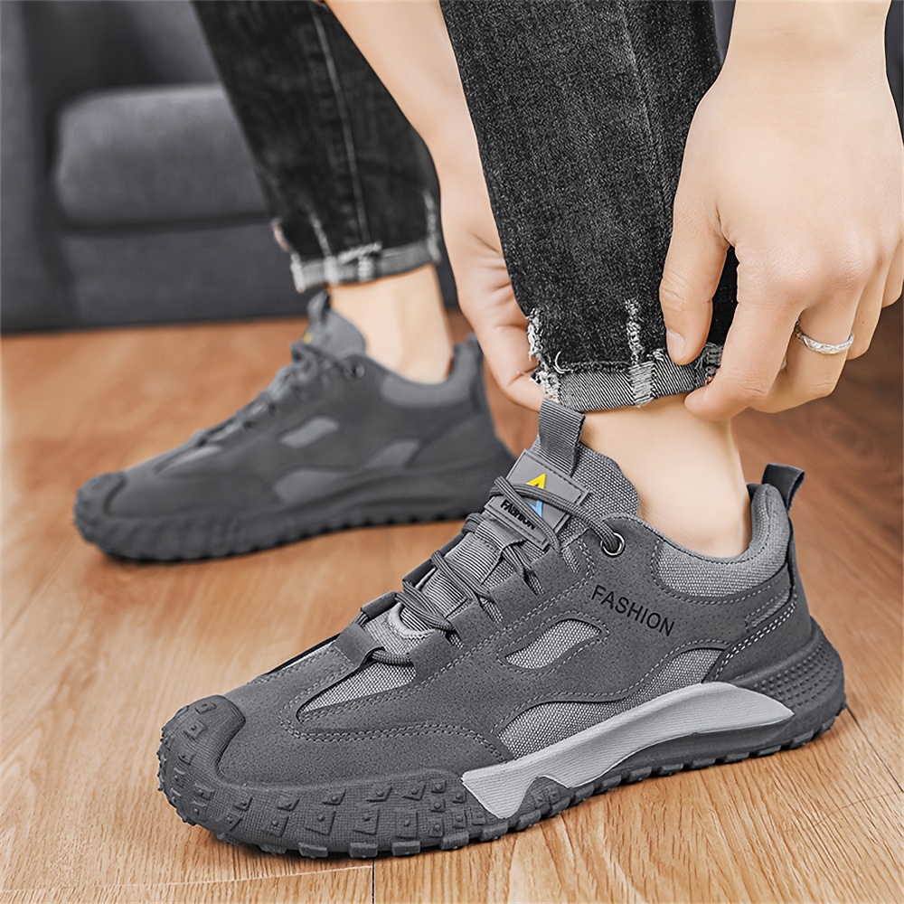 Men's New Fashion Trend Sneakers with Upper, Lace-Up Design, Durable Sole, Comfortable and Wear-Resistant, Suitable for Outdoor Hiking, Work, Sports, and Casual Wear