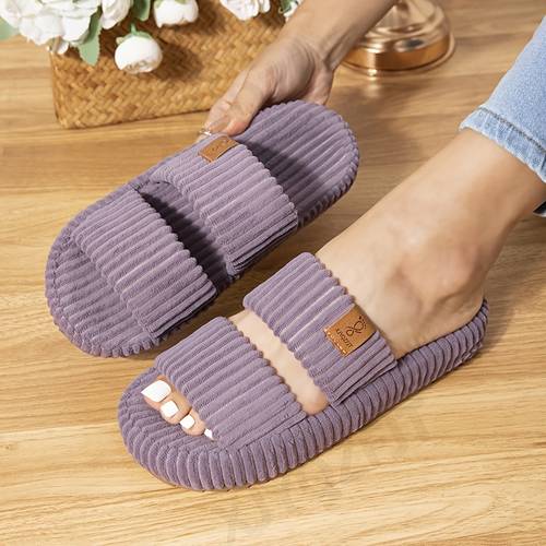 item picture double strap home slippers thick soft sole breathable in multiple colors quiet warm and comfortable couple slippers for bedrooms and living rooms women shoes