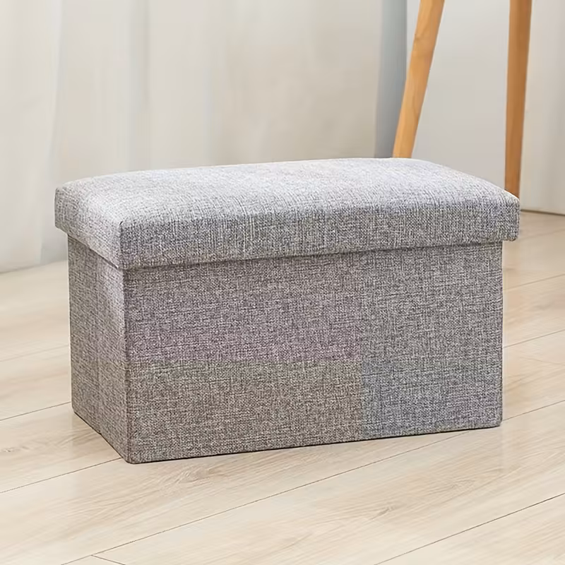 1pc foldable linen storage organizer with wheels bohemian style multifunctional furniture for home office mixed colors compact under 27 height portable storage chair ottoman footrest spacesaving solution stylish decor sturdy construction office workers Product details 2