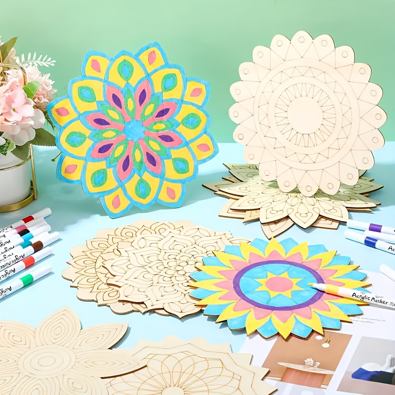 10 piezas set diy mandala tableros madera manualidades Temu Mexico