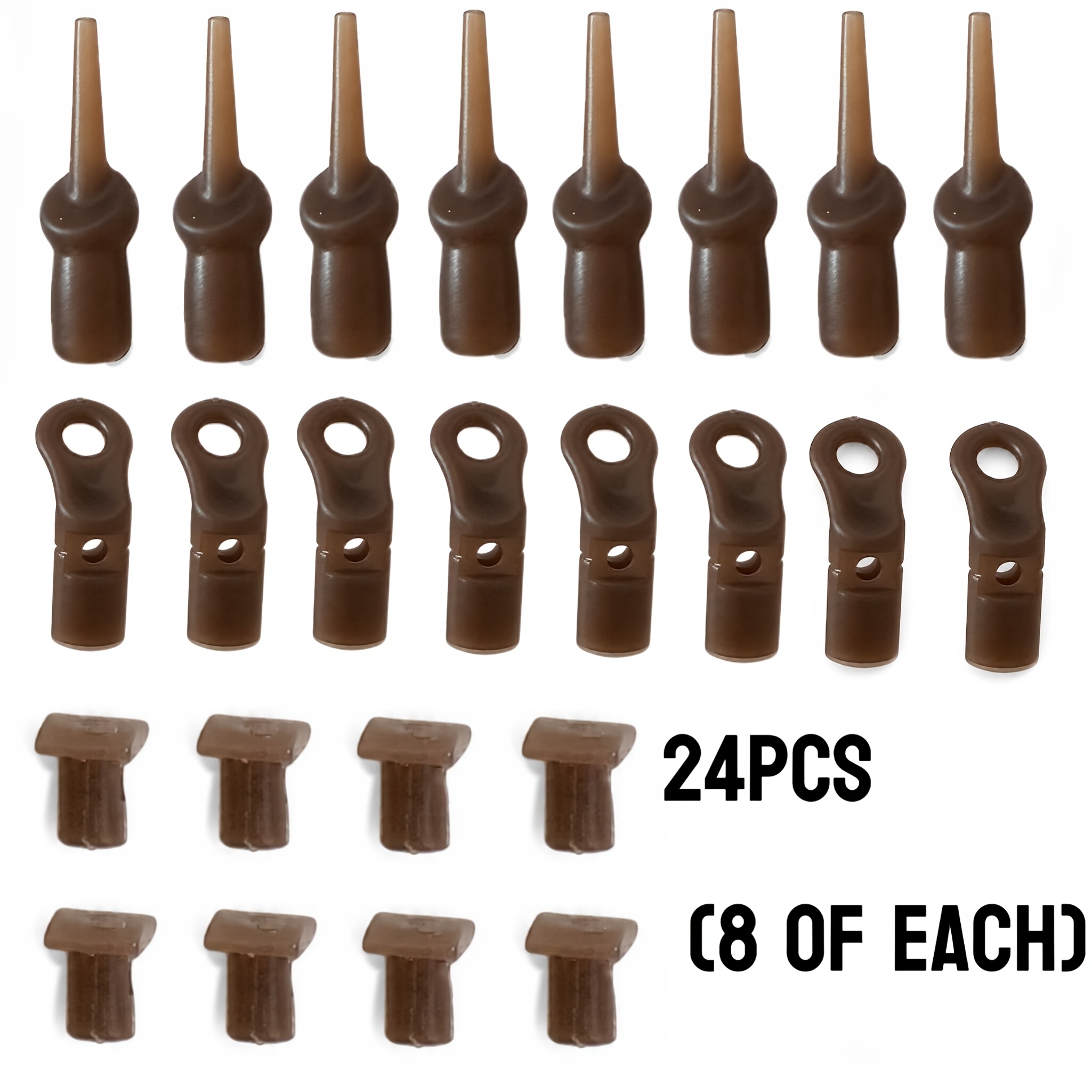 TEMU 24pcs Carp Fishing Running Rig Kit, Lead Clips, Tail Rubbers And Pins For Hair Rigs, Bottom Fishing And Carp Terminal Tackle Accessories